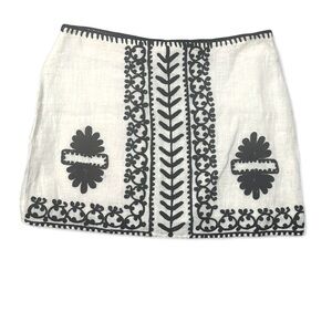 Chelsea & Violet Black and nude Embroidered Mini Skirt S